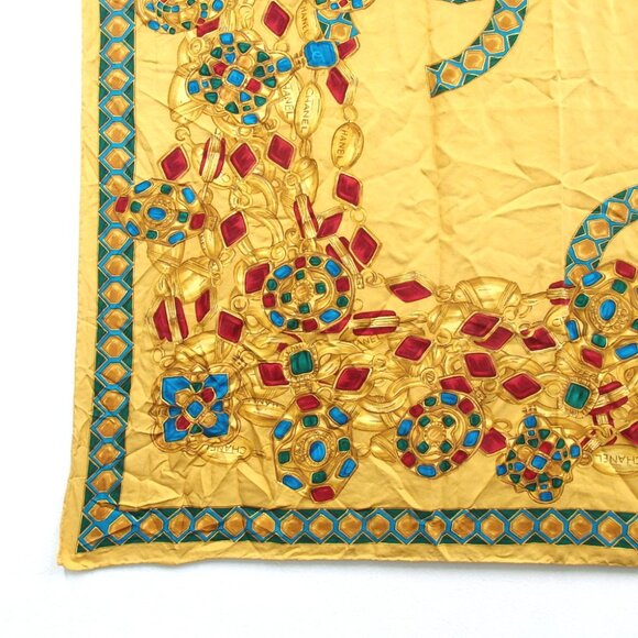 Authentic CHANEL Jewelry pattern scarf silk [Used] - Picture 4 of 7